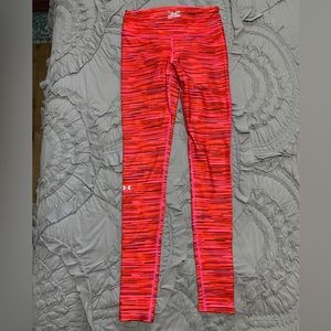 Under Armour orange/pink compression legging size Small.